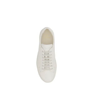 Weiße Gummisohle Sneakers mit niedrigem Schnitt
