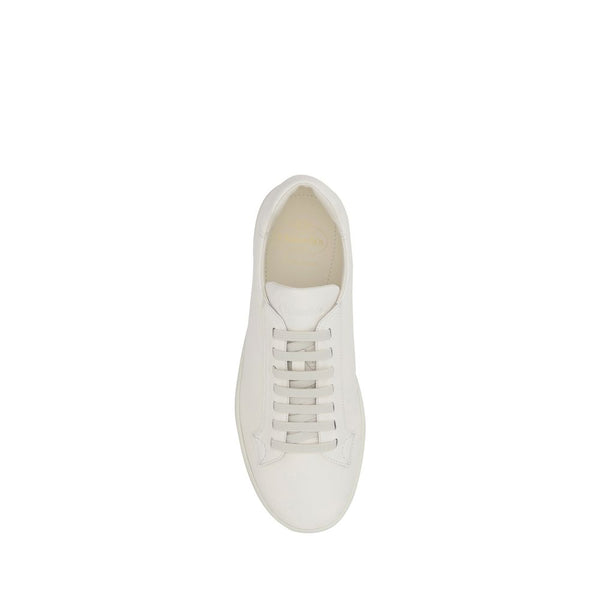 Weiße Gummisohle Sneakers mit niedrigem Schnitt