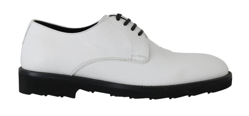Weiße Leder Derby Kleid Formelle Schuhe