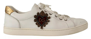 Weiß Leder Herz Low Top Casual Turnschuhe Schuhe