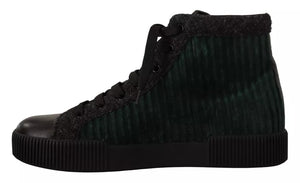 Grüne Cord High Tops Sneakers Herren Freizeitschuhe