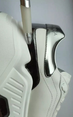 Weiß Silber DAYMASTER Leder Turnschuhe Männer Schuhe