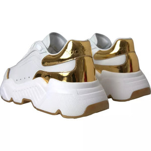 Weiß Gold DAYMASTER Leder Turnschuhe Männer Schuhe