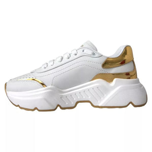 Weiß Gold DAYMASTER Leder Turnschuhe Männer Schuhe