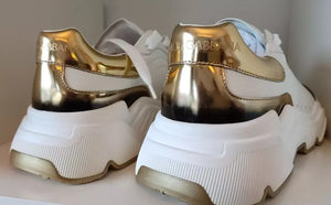 Weiß Gold DAYMASTER Leder Turnschuhe Männer Schuhe
