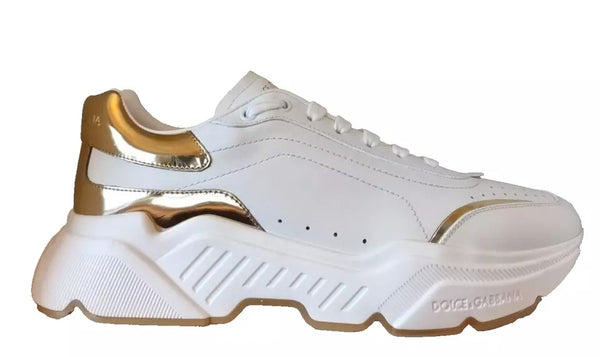 Weiß Gold DAYMASTER Leder Turnschuhe Männer Schuhe