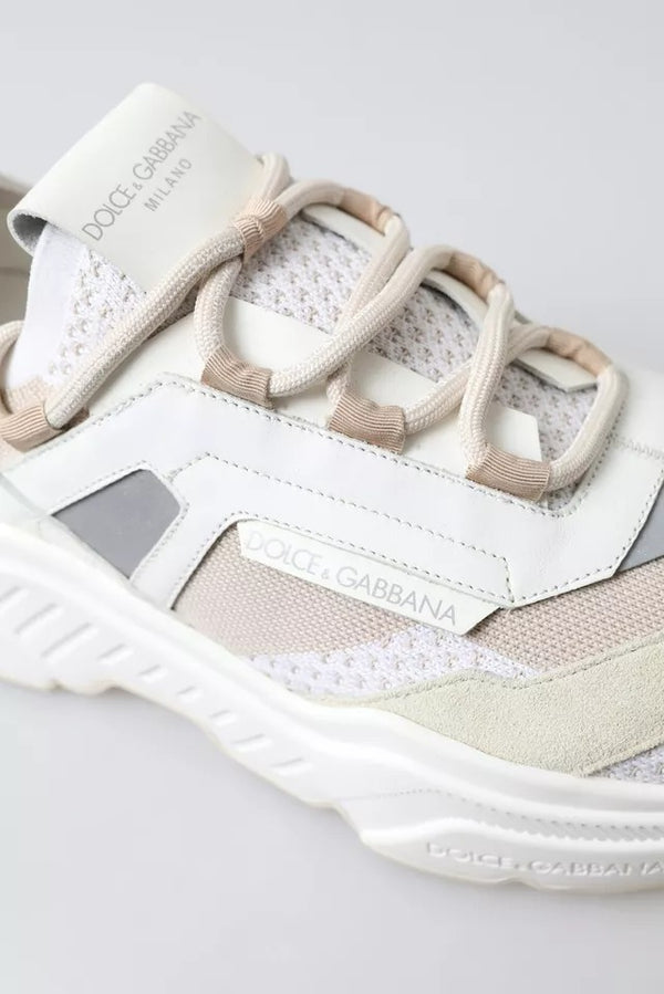 Weiß Beige Leder Sport DAYMASTER Schuhe Turnschuhe