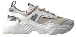 Weiß Beige Leder Sport DAYMASTER Schuhe Turnschuhe