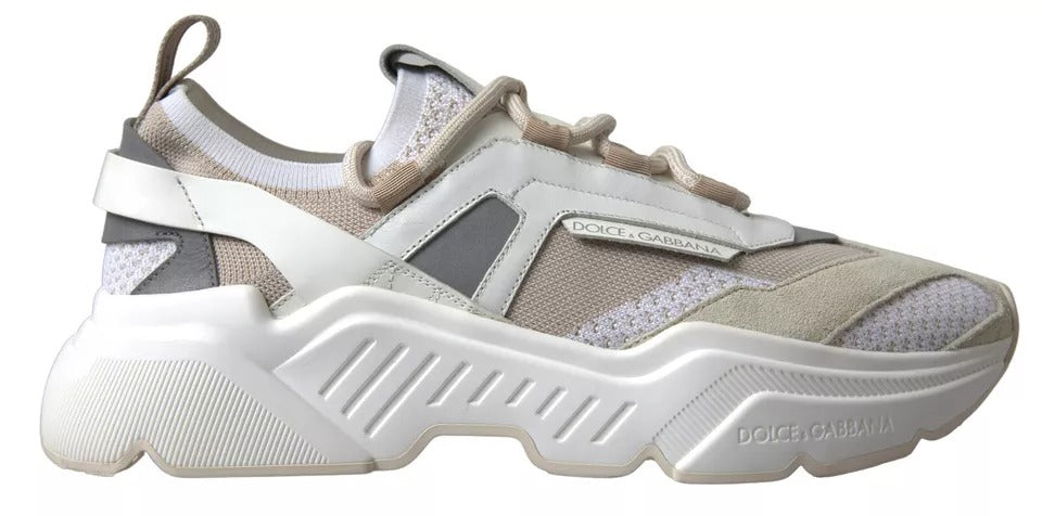 Weiß Beige Leder Sport DAYMASTER Schuhe Turnschuhe