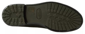 Grünes Leder Gummisohle Kleid Schuhe