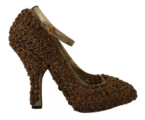 Gold Rosen verschönert Heels Pumps Schuhe