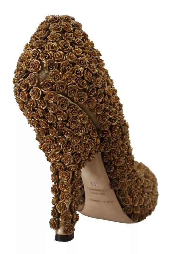 Gold Rosen verschönert Heels Pumps Schuhe