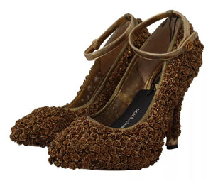 Gold Rosen verschönert Heels Pumps Schuhe