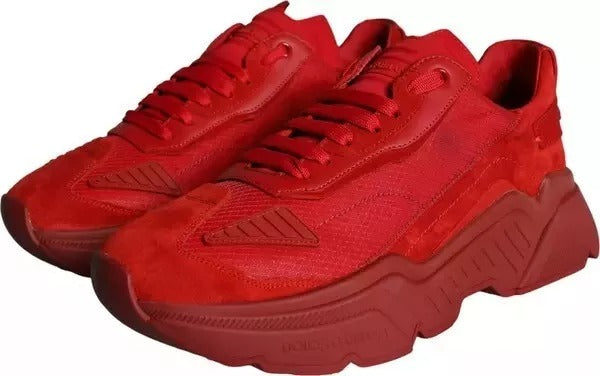 Rote Leder Daymaster Low Top Sneakers Schuhe