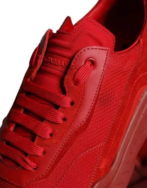 Rote Leder Daymaster Low Top Sneakers Schuhe