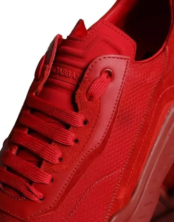 Rote Leder Daymaster Low Top Sneakers Schuhe
