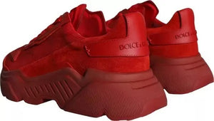 Rote Leder Daymaster Low Top Sneakers Schuhe