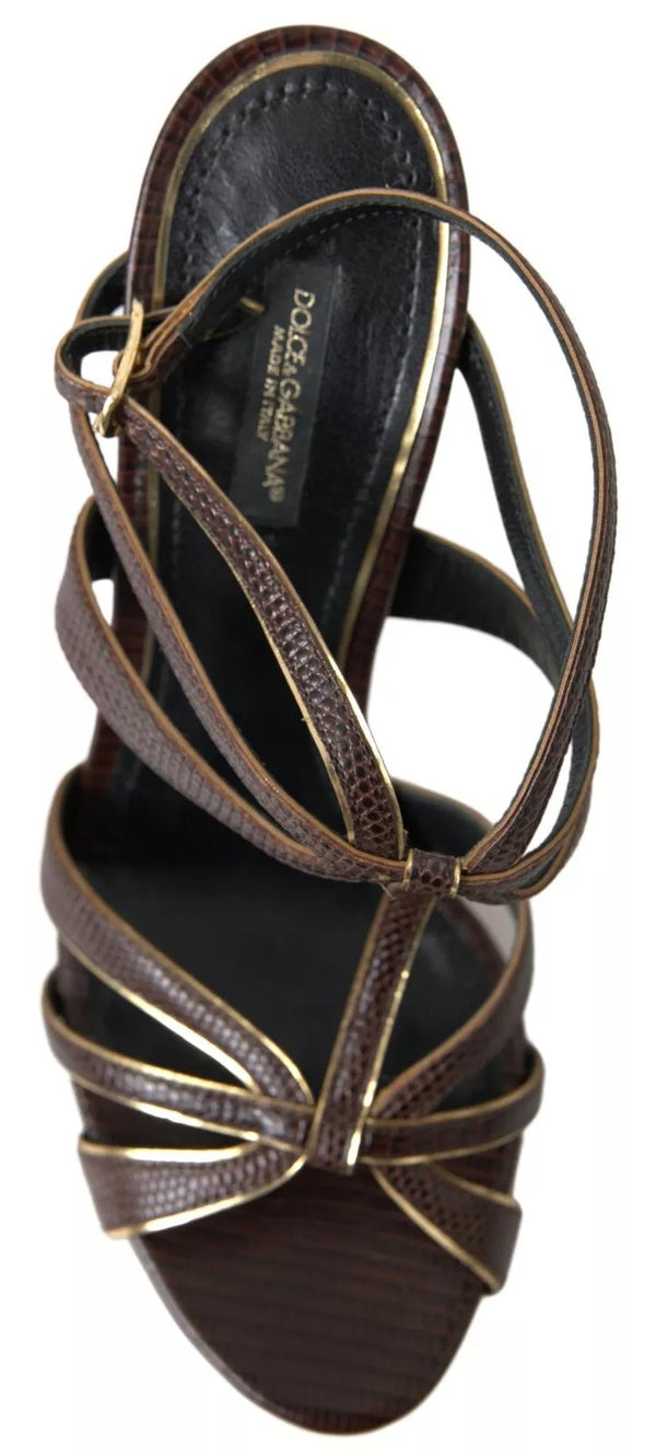 Brauner Knöchelriemen Stiletto Heels Sandalen Schuhe