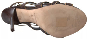 Brauner Knöchelriemen Stiletto Heels Sandalen Schuhe