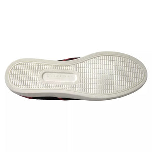 Schwarz Rot Spitze Slip On Low Top Sneakers Schuhe