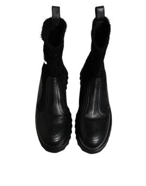 Schwarz DG Logo Horse Sock Ankle Boots Schuhe