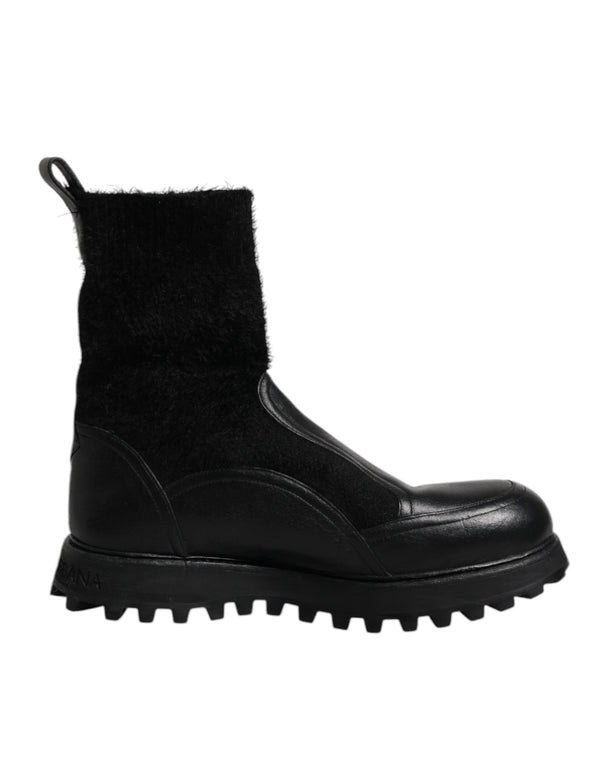 Schwarz DG Logo Horse Sock Ankle Boots Schuhe