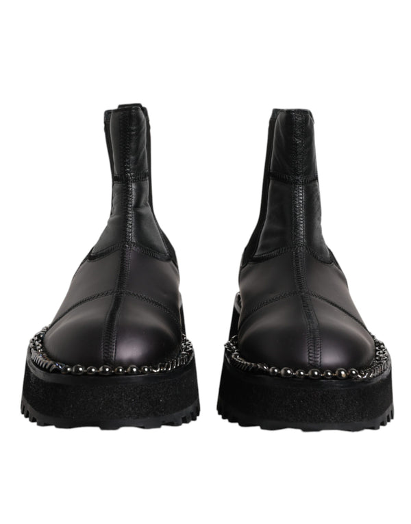 Schwarze Chelsea Boots Leder Schlupfschuhe