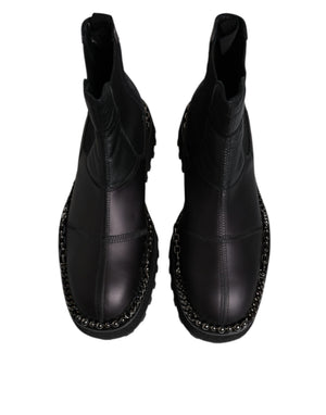 Schwarze Chelsea Boots Leder Schlupfschuhe