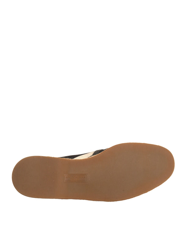 Schwarz Weiß Streifen Slip On Espadrille Schuhe