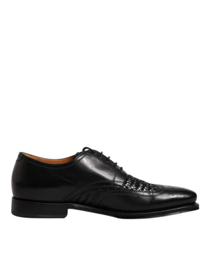 Schwarze Leder Derby Wingtip Lace Up Formal Dress Schuhe
