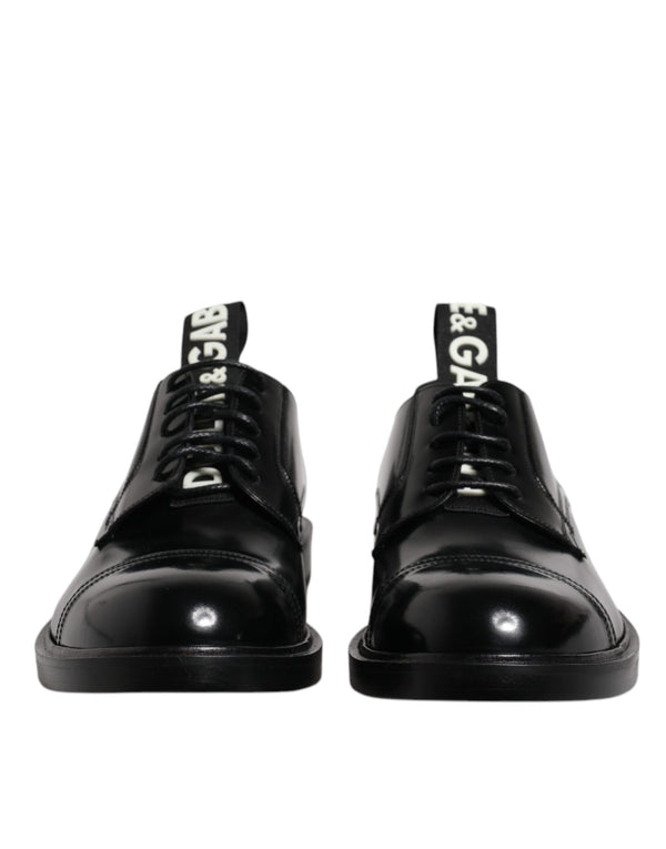 Schwarze Lackleder Derby Schnürschuhe Formal Dress Schuhe