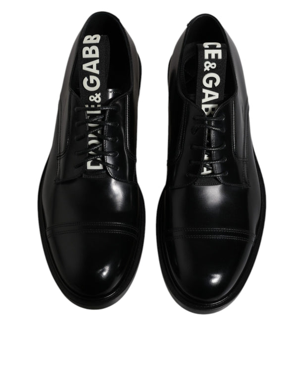 Schwarze Lackleder Derby Schnürschuhe Formal Dress Schuhe
