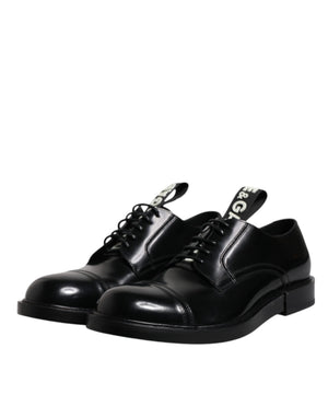 Schwarze Lackleder Derby Schnürschuhe Formal Dress Schuhe