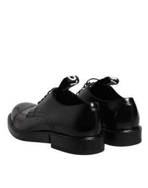 Schwarze Lackleder Derby Schnürschuhe Formal Dress Schuhe