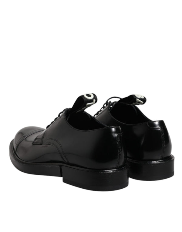 Schwarze Lackleder Derby Schnürschuhe Formal Dress Schuhe