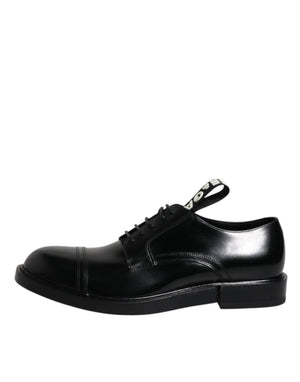 Schwarze Lackleder Derby Schnürschuhe Formal Dress Schuhe