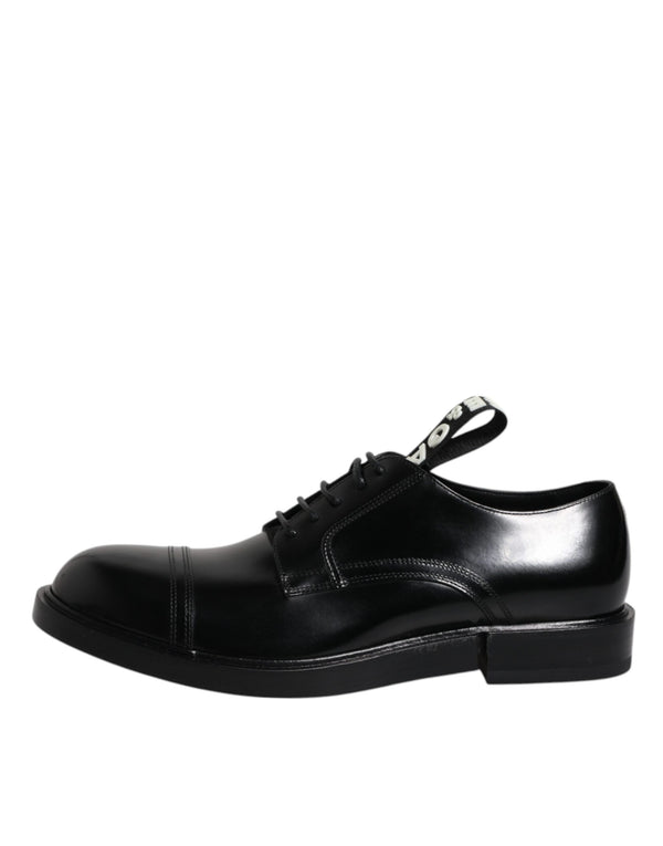 Schwarze Lackleder Derby Schnürschuhe Formal Dress Schuhe
