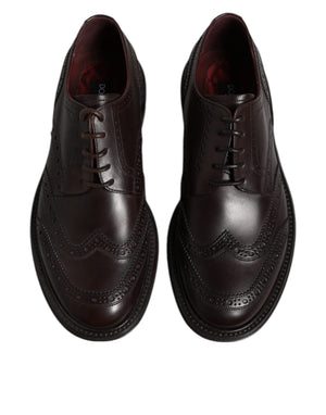 Braunes Leder Derby Wingtip Lace Up Formal Dress Schuhe