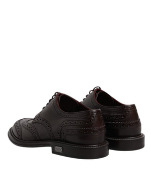 Braunes Leder Derby Wingtip Lace Up Formal Dress Schuhe