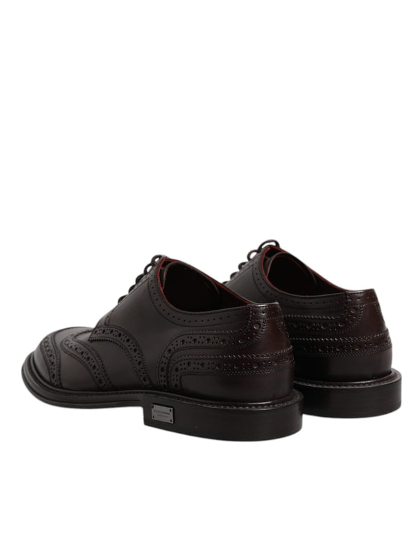 Braunes Leder Derby Wingtip Lace Up Formal Dress Schuhe