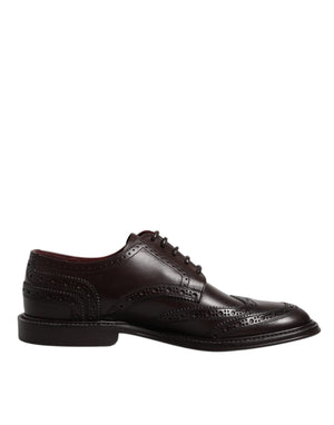 Braunes Leder Derby Wingtip Lace Up Formal Dress Schuhe