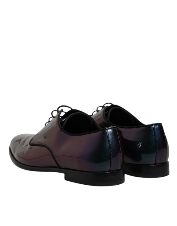 Multicolor Pfau Lackleder Derby Männer Kleid Schuhe