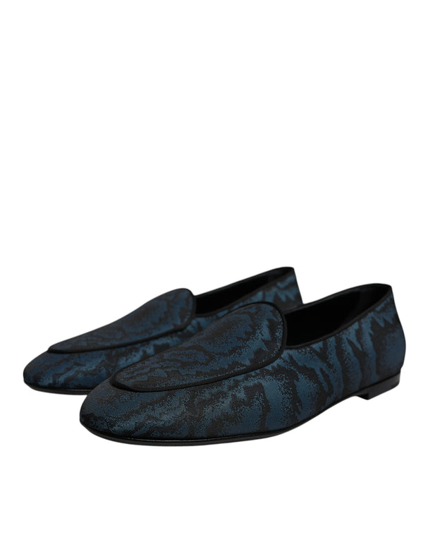 Blau Schwarz Flats Männer Loafers Kleid Schuhe