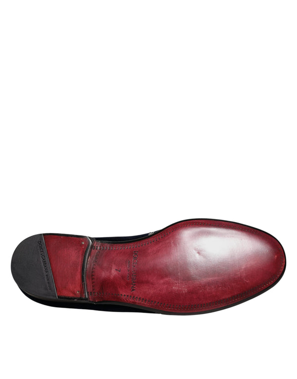 Schwarz Samt Floral Gun Loafers Kleid Schuhe