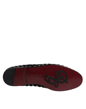 Schwarze kristallverzierte Loafers Kleid Schuhe
