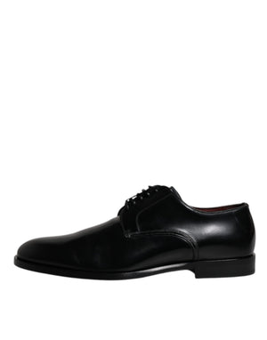 Schwarze Kalbsleder Derby Schnürschuhe Formal Dress Schuhe