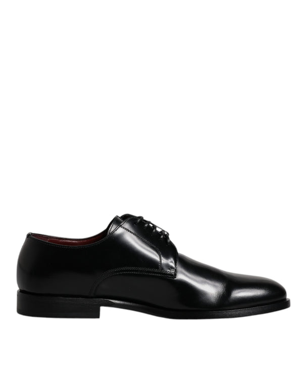 Schwarze Kalbsleder Derby Schnürschuhe Formal Dress Schuhe