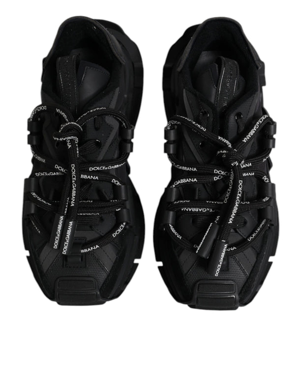 Schwarz Low Top Space Lace Up Sneakers Schuhe