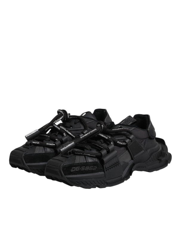 Schwarz Low Top Space Lace Up Sneakers Schuhe