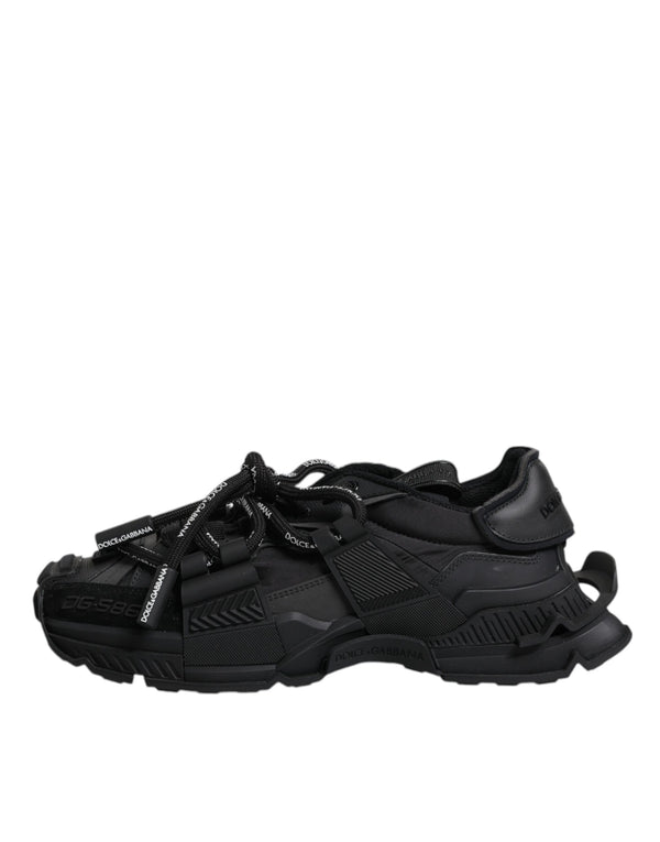 Schwarz Low Top Space Lace Up Sneakers Schuhe